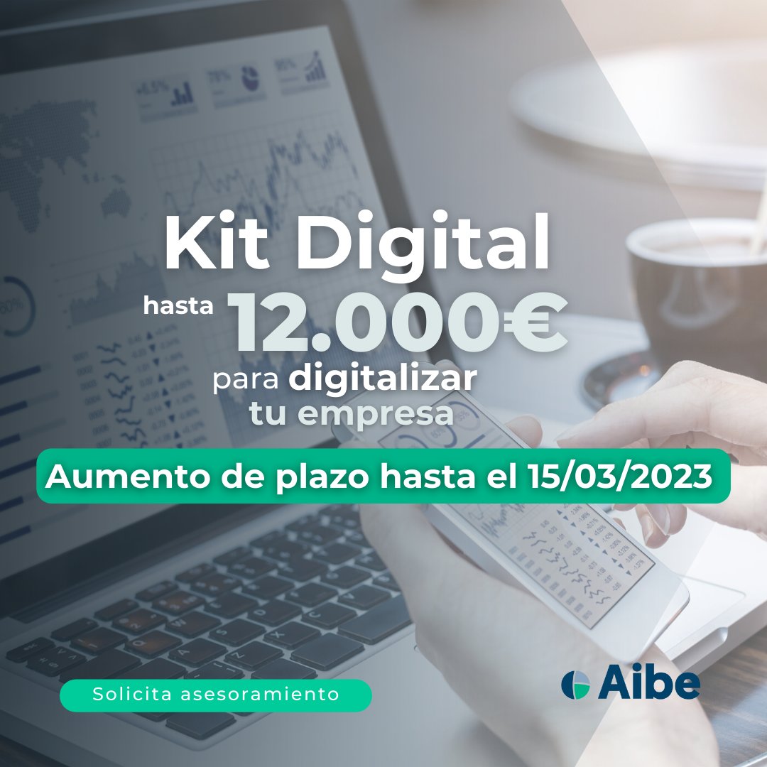 aibe_group's tweet photo. No dejes pasar la oportunidad, y consigue tu bono de hasta 𝟲.𝟬𝟬𝟬€

¿Aún no has solicitado el Kit Digital?
Aún puedes, se ha aumentado el plazo para empresas de 10 a 49 trabajadores, hasta el 15/03/2023

☎️951 701 607
📧informacion@aibegroup.com
🌐https://t.co/4aVnf7J47z https://t.co/o3OhHTnsG1