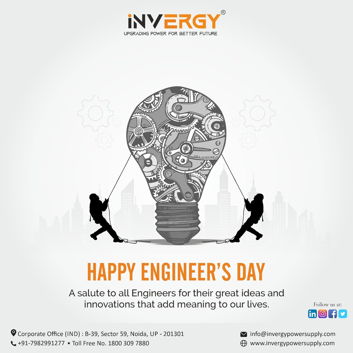 Invergylimited's tweet photo. Without engineers, there would have been no inventions, no creations and boring routine life. Thanks to them for making our lives so much more fun.Warm wishes on Engineer's Day.
.
.
.
#invergy #upgradingpowerforabetterfuture  #engineersday #engineerlife #solarenergy #Renewable https://t.co/GwzrCpTq3N