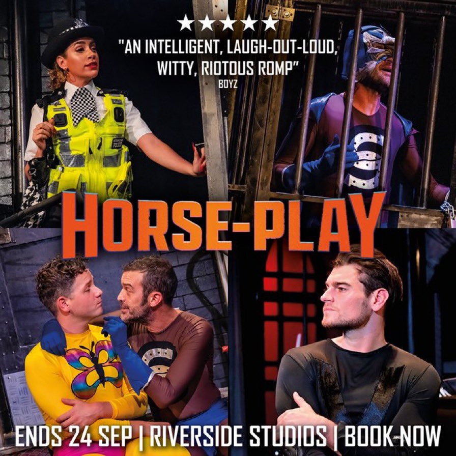 We spent a truly joyous couple of hours  <a href="/RiversideLondon/">Riverside Studios</a> yesterday for <a href="/HorsePlayLondon/">Horse-Play</a> in the oh so talented company of <a href="/semadivad/">David Ames</a> <a href="/mattylapinskas/">Matthew Lapinskas</a> <a href="/IanHallard/">Ian Hallard</a> and <a href="/JakeMaskall/">Jake Maskall</a> There's not long left SO GO SEE IT!