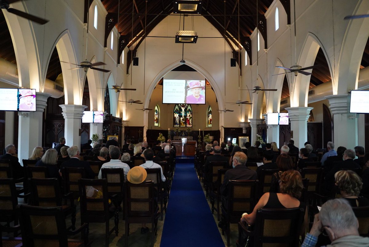 markgooding's tweet photo. I attended a moving Service of Thanksgiving for Her Late Majesty Queen Elizabeth today at Christ Church Bangkok. The church bells rang 96 times in tribute, once for each year of Her life. https://t.co/c7W60nRAcf