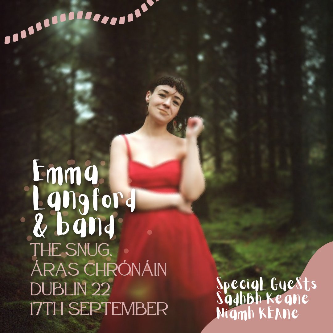 Dublin ❤️ on Saturday we're coming to play for you at the Áras Chrónáin in Clondalkin. 

Tickets are available from my website emmalangfordmusic.com/tour and at the link in my bio 

Photo: <a href="/CKerr_92/">Conor Kerr</a>

Special guests: <a href="/NiamhKeaneMusic/">Niamh Keane</a> and Sadhbh Keane 

RTs appreciated!
