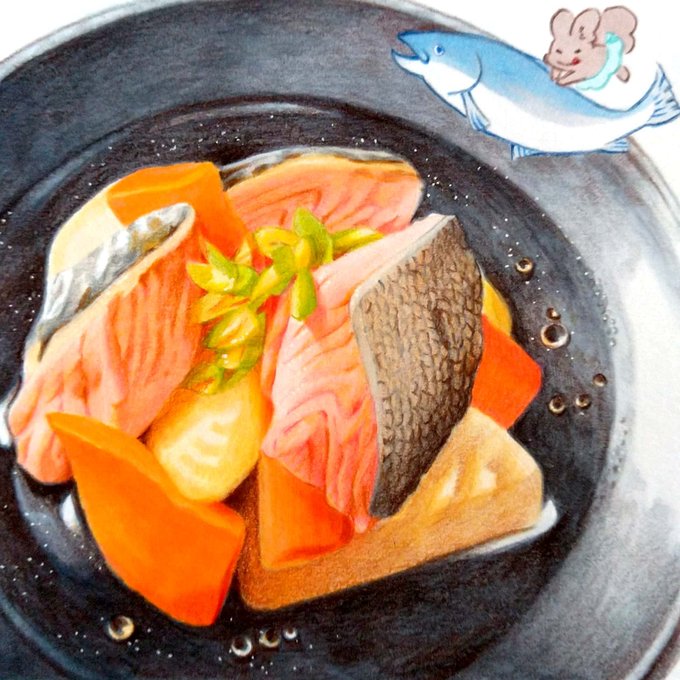 食べ物イラストのtwitterイラスト作品