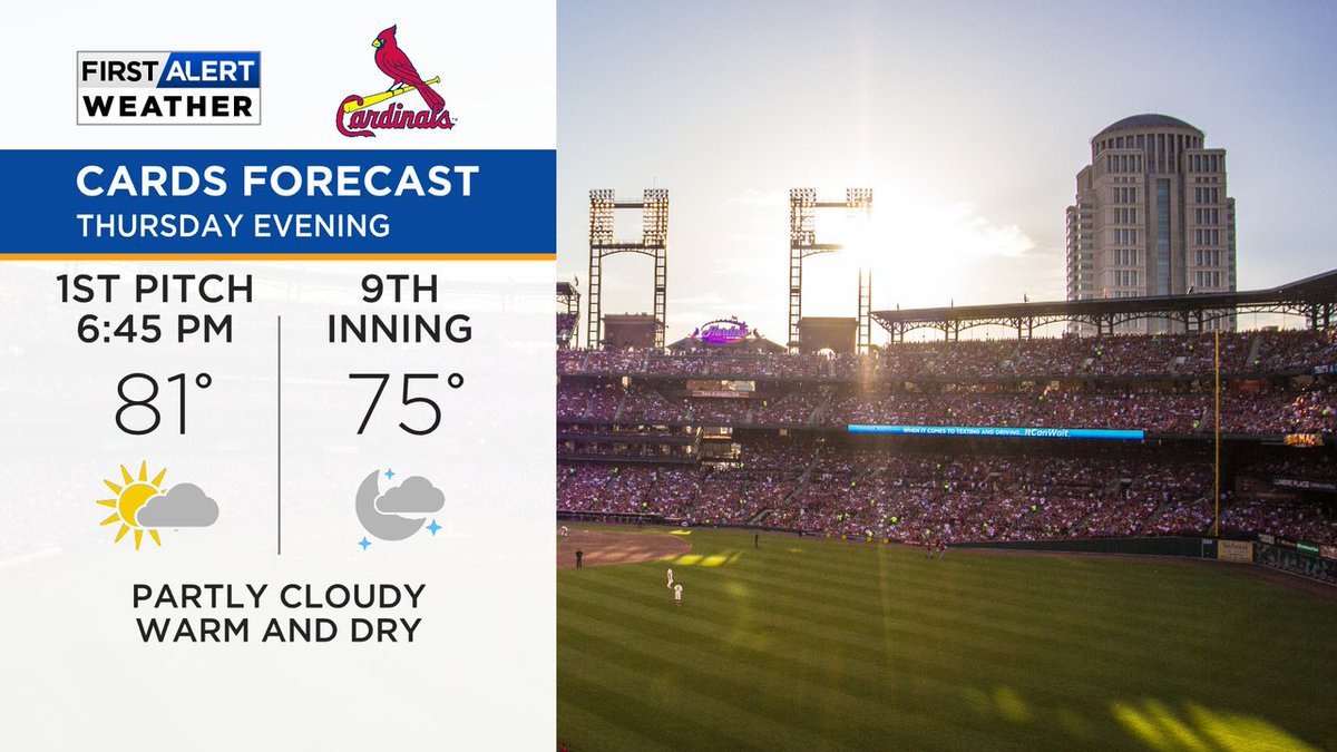 KentEhrhardt's tweet photo. Another nice evening at Busch. Just slightly more humid but not too bad. GO CARDS! #N4TM #stlwx #KMOV https://t.co/KPXy8MHYDn