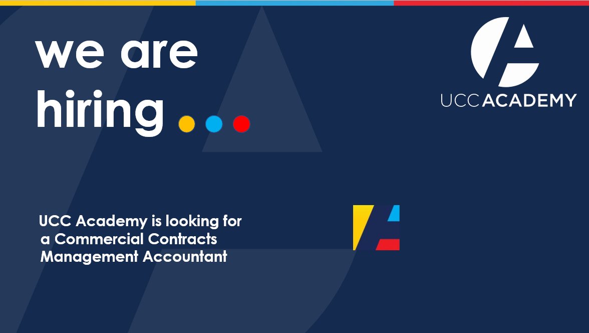 uccacademy's tweet photo. We are #hiring !

We are looking for an experienced Management Accountant for the role of Commercial Contracts Management Accountant. 

For more information and to apply, click on the link here:
https://t.co/BcO4Mm7HOJ https://t.co/AhtJoamGKG
