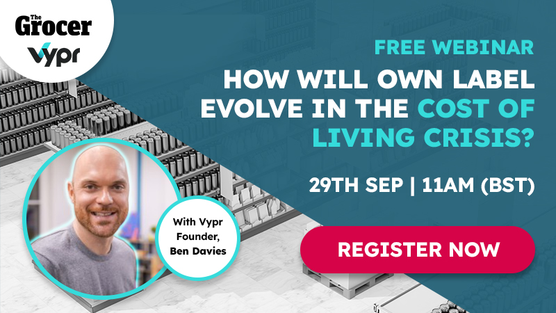 Don't forget to register for the second webinar in <a href="/TheGrocer/">The Grocer</a>'s 2-part series. 📹 Discover the opportunities for Own Label ranges to evolve in the cost of living crisis, with Vypr Founder Ben Davies and other experts, this September 29th!

Register here: hubs.li/Q01mnggy0