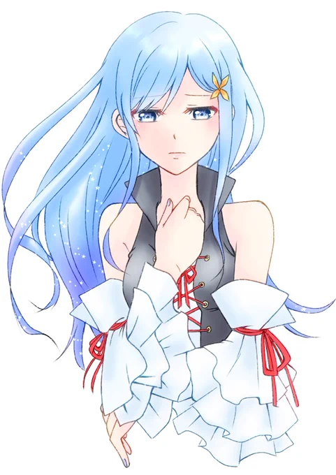 過去絵(紙に描いたもの)を見つけたので塗ってみた オリジナルのキャラです  #イラスト