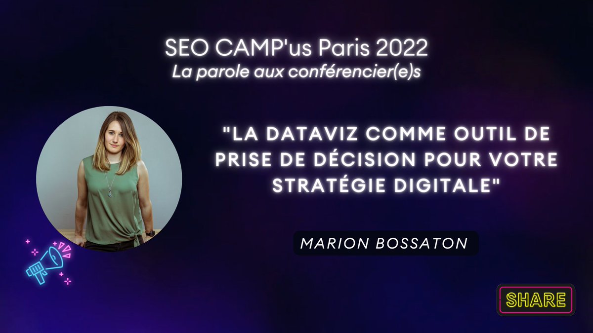 seocamp's tweet photo. La parole aux conférencier(e)s 📣

@Bossaton vous présente sa conférence “La DataViz comme outil de prise de décision pour votre stratégie digitale” 👌

A suivre au SEO CAMP’us Paris le jeudi 22 septembre 2022 - en ligne ou en présentiel 👌

https://t.co/YFYlsxo06R https://t.co/JiWGE09EJr