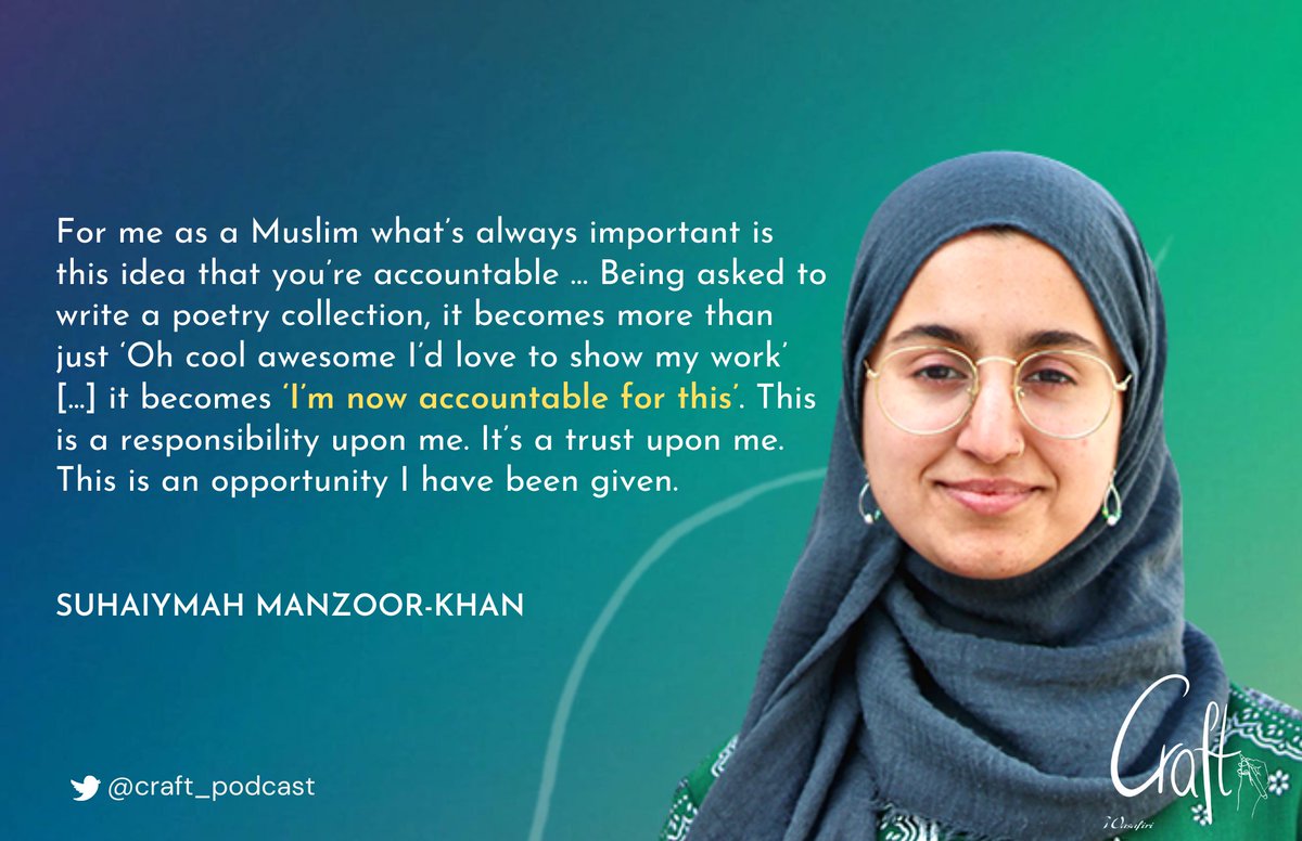 craft_podcast's tweet photo. We were delighted to speak with @thebrownhijabi about Postcolonial Banter 
@VervePoetryPres https://t.co/N73S229O3P