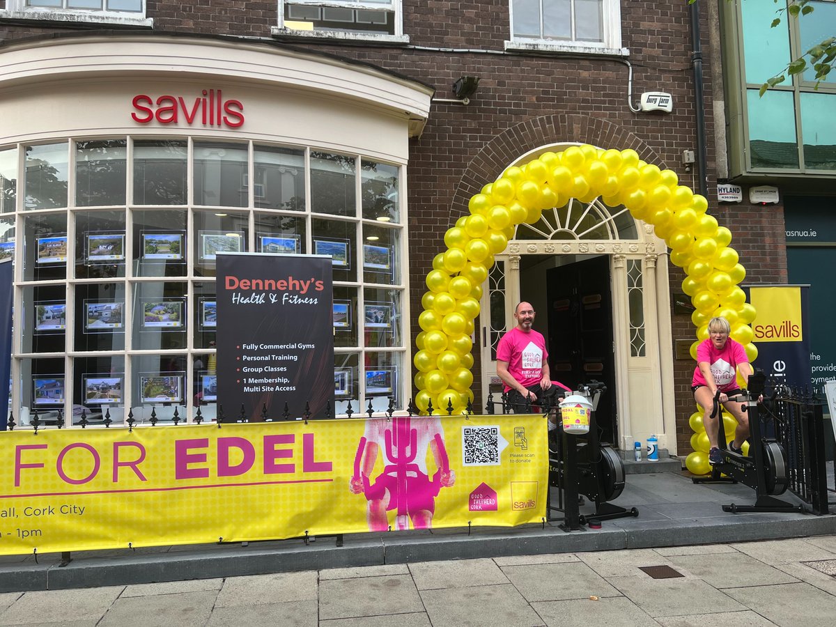 SavillsIreland's tweet photo. Going strong here at 11 South Mall as #PedalforEdel
@EdelHouseCork is underway! Don't forget to donate here as the team cycles from Savills Cork to Belfast on stationary bikes: https://t.co/qBG0gdbLmb https://t.co/24VzjbD3Aa