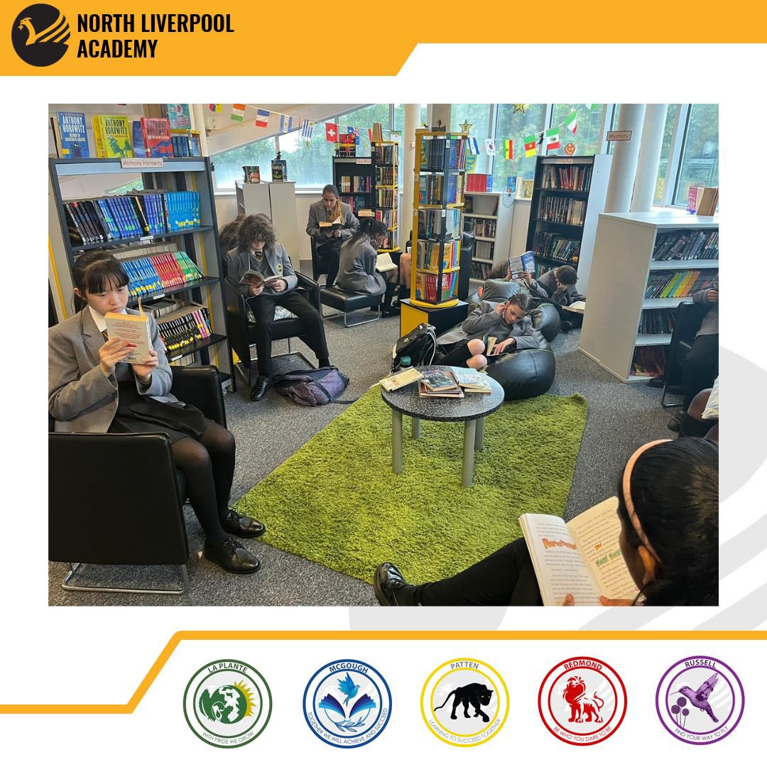 NorthLivAcademy's tweet photo. Year 7 students reading for pleasure this morning as part of their English provision of a library lesson each week. https://t.co/Ek140noFee