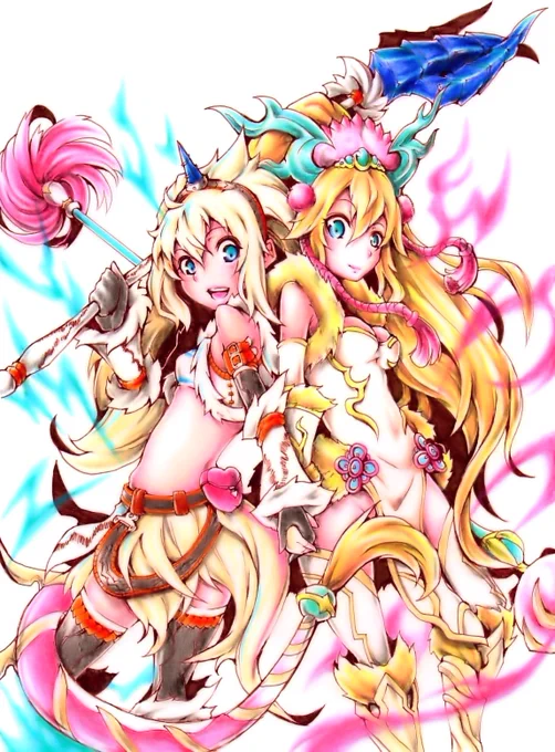 #最近フォローした方は知らない過去絵を晒す …知らない過去絵、ウマ娘ちゃん絵からフォローしていただいた方々用ですが、元々パズドラやモンハンばっかり描いてました!!!! 