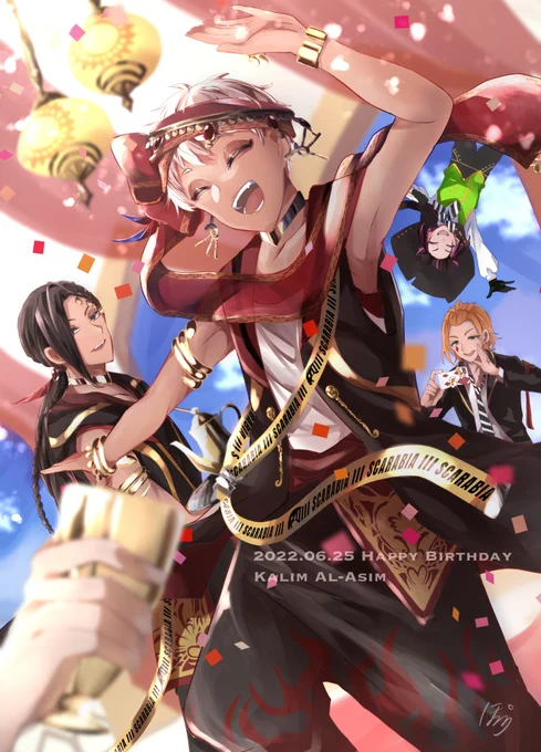 【誕生日ネップリ2種】カリムとジャミルの誕生日イラスト9月19日深夜1時ごろまでローソン、ファミマ5BA37KGQPF#のれん7後夜祭  #のれん7 