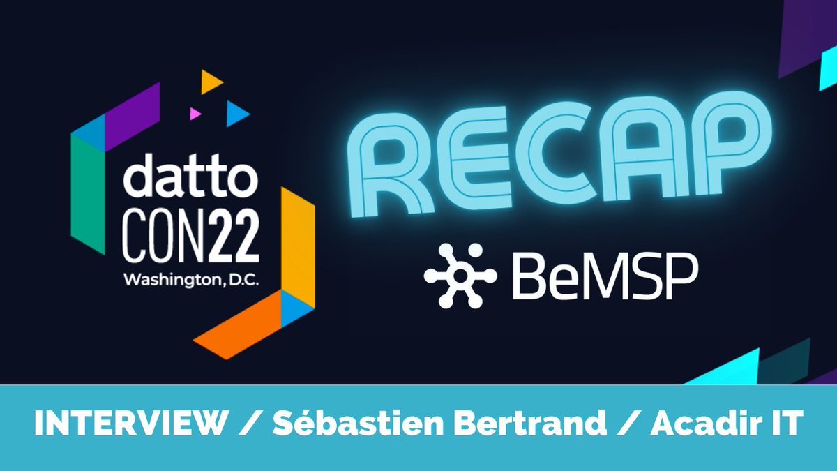 bemspfr's tweet photo. BeMSP était présent à la DattoCon 2022 à Washington DC ✈️
Recap en vidéo avec Sébastien Bertrand d'Acadir IT et Frédéric Navarro de BeMSP : https://t.co/tDhGCszXx1
#DattoCon #MSP #servicesmanagés #ManagedServiceProvider #Datto #BeMSP #Kaseya #cybersécurité https://t.co/6n0SOALAep