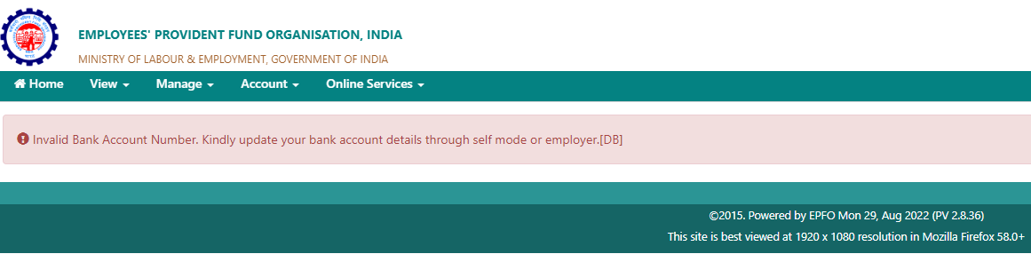 ketanmacd's tweet photo. @socialepfo @EpfoHelp I am suddenly getting an error. Everything was good until last month. https://t.co/bcQSK5qV2r