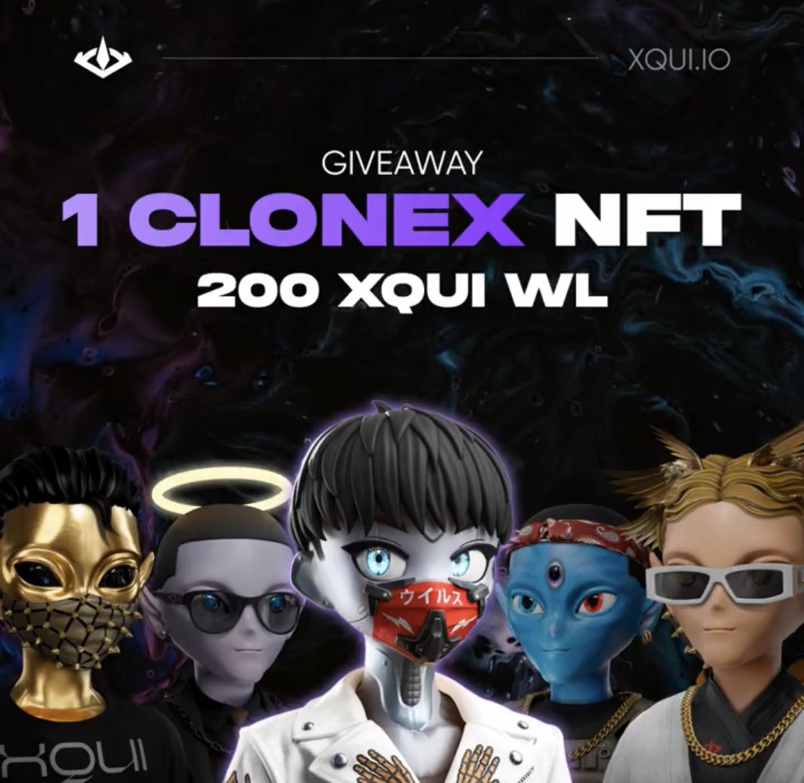 💫#NFTGiveaway💫
🔹I have partnered with <a href="/xquieth/">XQUI CLUB</a> for their clone x giveaway worth 10 eth 👀

1⃣ Follow <a href="/xquieth/">XQUI CLUB</a> &amp; <a href="/busraeth/">Büsra.eth</a>
2⃣ Like &amp; RT 
3⃣ Tag 2 friends

Join their pre mint : premint.xyz/xqui-genesis/
Winner drawn oct 3rd by them

#NFTs #NFTCommunity #NFTCollection #ad