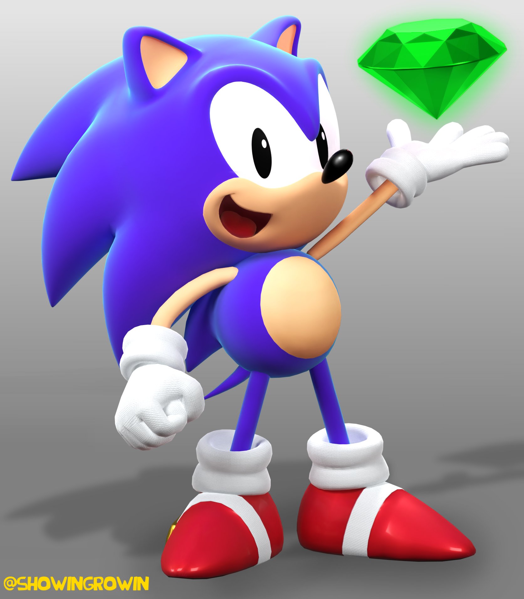 Showin on X: Quick render of Marza Classic Sonic!