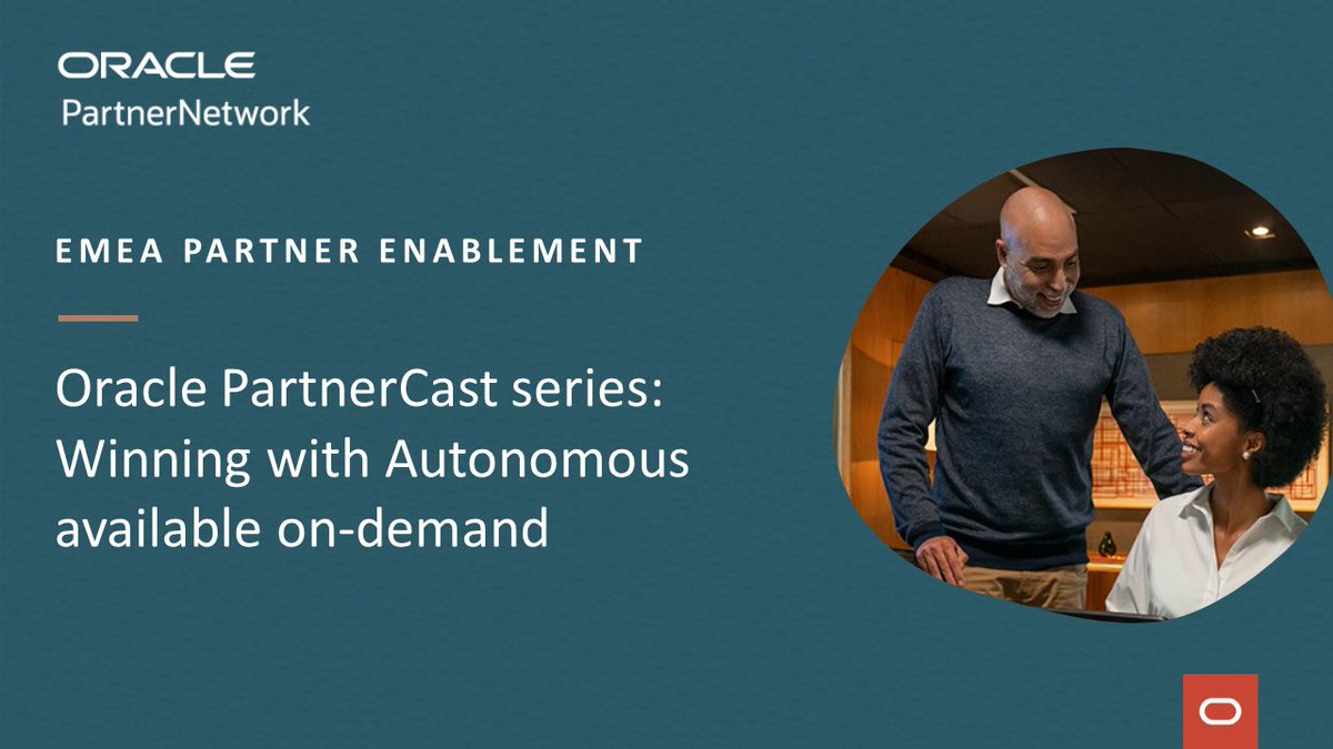 GiuseppeFOracle's tweet photo. Autonomous = huge opportunity for #emeapartners. WATCH Oracle PartnerCast series and gain insights into how to drive business and offer value. https://t.co/7MAGKNBbst
@oracleemeaps https://t.co/TQru033qDF