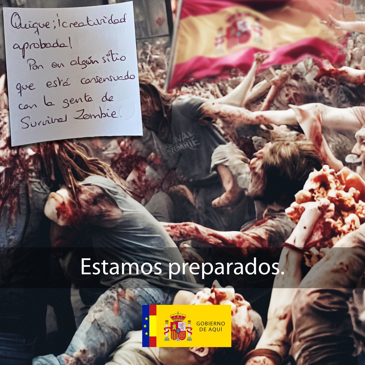 Ante el anuncio reciente de que nuestro gobierno tiene planes y protocolos de actuación en caso de zombies, ¡tranquilos, que nos han llamado como expertos en el tema y está todo controlado! :D :D

#survivalzombie #zombies #lol