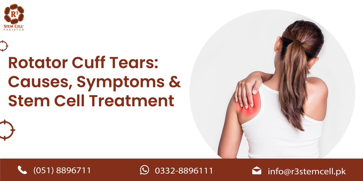 R3StemCellPK's tweet photo. A stem cell rotator cuff repair is a safe and effective regenerative medicine treatment that helps facilitate soft tissue repair following a partial tear.

Email: info@r3stemcell.pk

#shoulderpain  #StemCellTherapy #arthritis #rotatorcufftear #R3StemCellPakistan https://t.co/8KCEIMBQbH