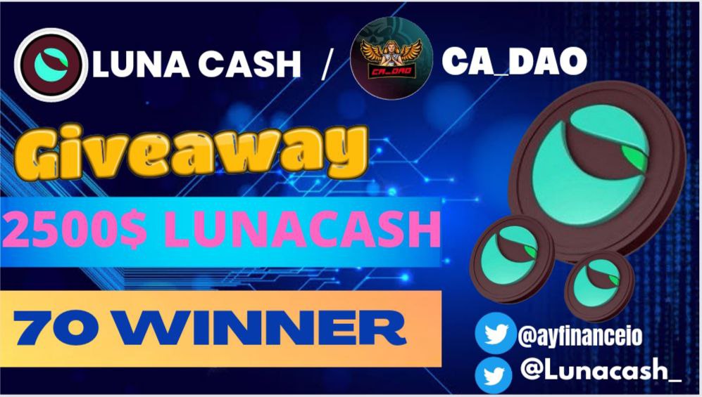 whitelisttakip's tweet photo. 📢YENİ  #Airdrop 

👉🏻Proje  : CA DAO / LUNACASH
🗓 20 EYLÜL

🔗Başvuru : https://t.co/VMxcKLxUON

✅ 20 rasgele kazanan / 100 USD token ayrıca yine 50 farklı rasgele kazanan / 10 USD değerinde token sahibi olacaktır. 
✅Referanssız paylaşımdır. 

#Giveaway  #çekiliş  #NFT https://t.co/auDfGHHxXJ
