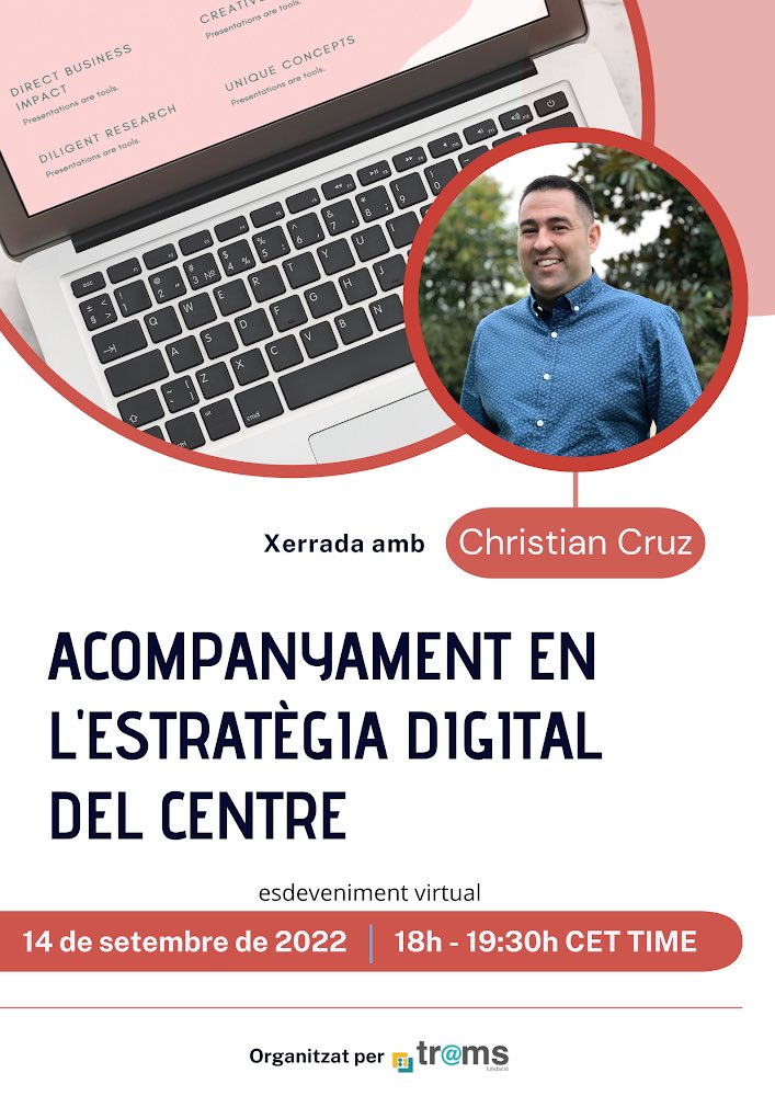FTrams's tweet photo. Ahir a la xerrada sobre l’Estratègia Digital de Centre, impartida per en Christian Cruz @CoopuxSystems, per als centres associats a la Fundació Tr@ms. #competenciadigitaldocent #EDC https://t.co/Td7wizqXiA