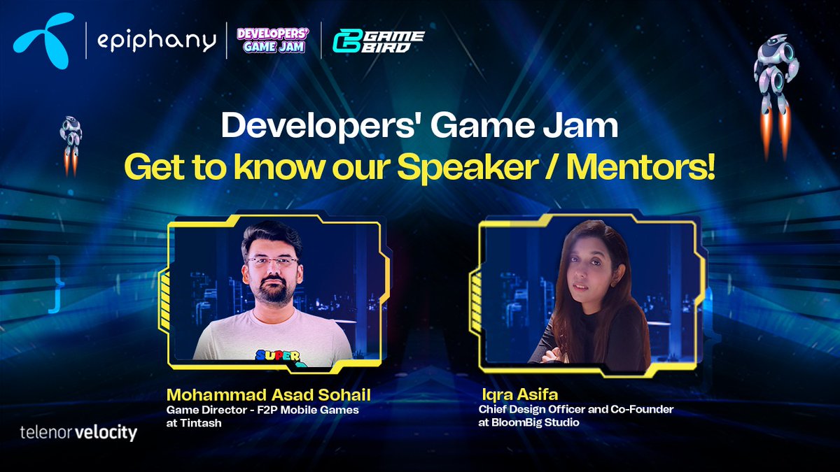 epiphanypk's tweet photo. With Immense delight, introducing one of our extremely professed mentors Muhammad Asad Sohail. Asad is an endowed video game designer, producer, publishing expert, and visionary game developer with a decade of industrial experience. https://t.co/2FtKSWrNmk