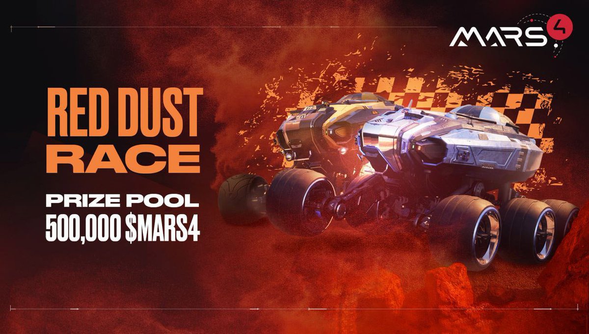 mars4_me's tweet photo. The time has come to test your metal, can you outrun the dust storms on Mars? 🌪

Prices to be won!
🏆 200,000 MARS4$ - Most beautiful video* (Voted on by the community)
🥇 150,000 MARS4$ - Fastest time
🥈 100,000 MARS4$ - 2nd fastest time
🥉 50,000 MARS4$ - 3rd fastest time https://t.co/VcM86am5gm