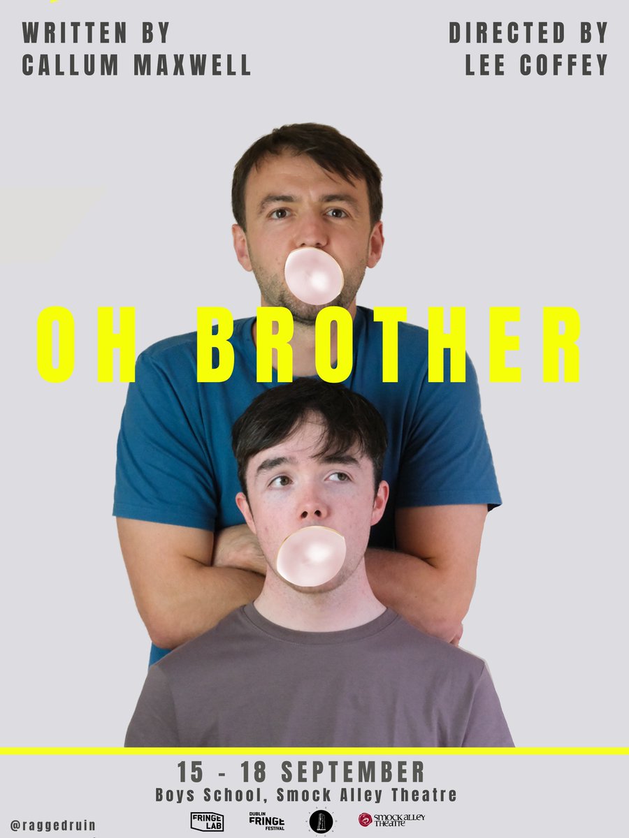 Client Callum Maxwell's play OH BROTHER developed as part of @SceneAgusHeard kicks off tonight as part of this year's @dublinfringe. Catch it until the 18th in @smockalley ! Starring Callum Maxwell and Ruairi Lenaghan.