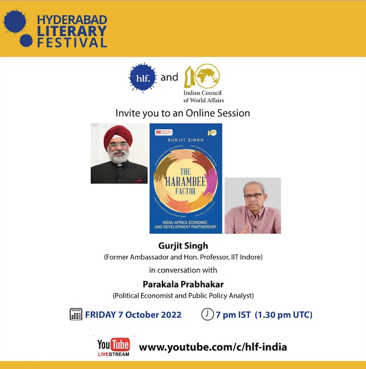 MacmillanEd_Ind's tweet photo. @AmbGurjitSingh - Former Indian Ambassador to Ethiopia, Indonesia &amp; Germany; and the author of ‘The Harambee Factor’ is invited to be the part of #HyderabadLiteraryFestival 2022.

Watch him Live on Youtube https://t.co/pVznObf4FT

7 October
7 PM IST, 1:30 PM UTC https://t.co/0M85oUYxCF