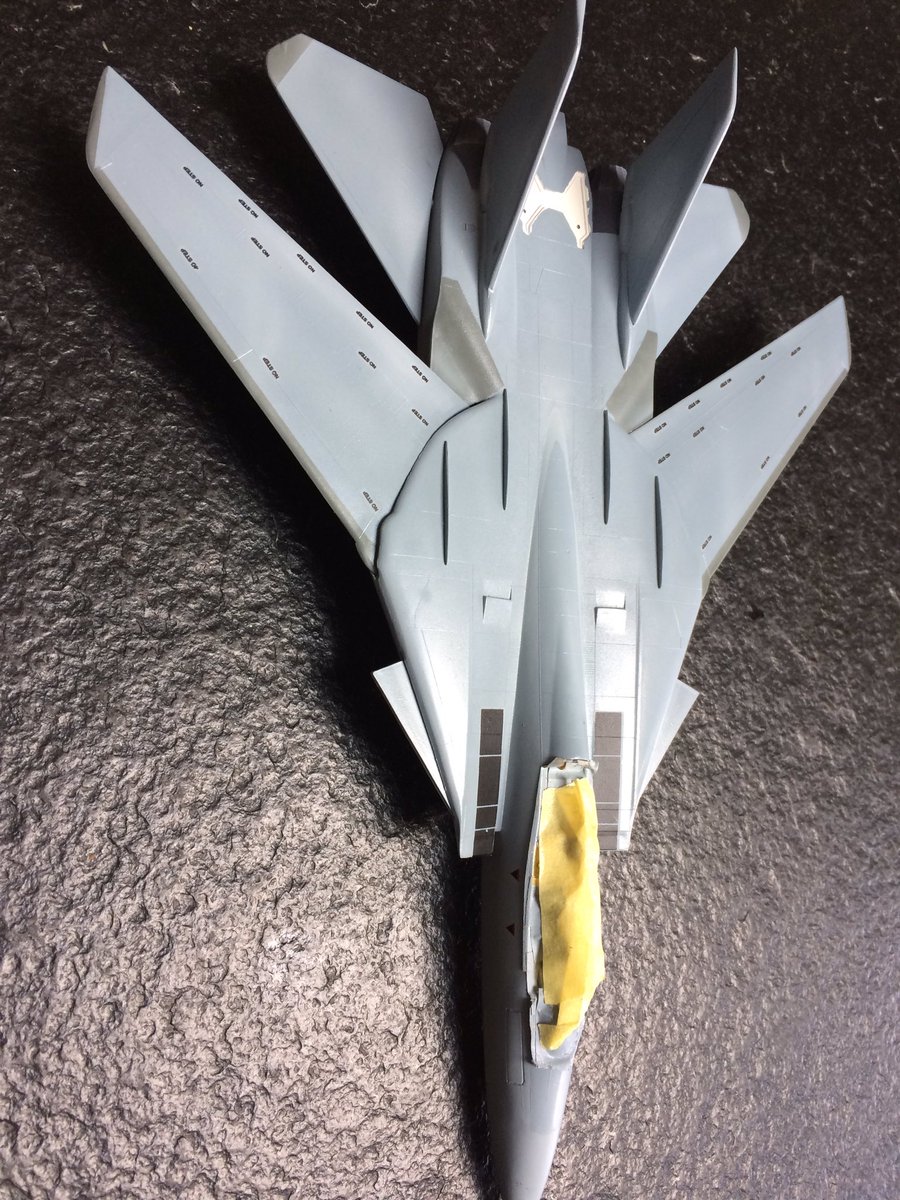 #airfixautumn My Airfix Tomcat post-paint an blend with first decals on. #intmodco