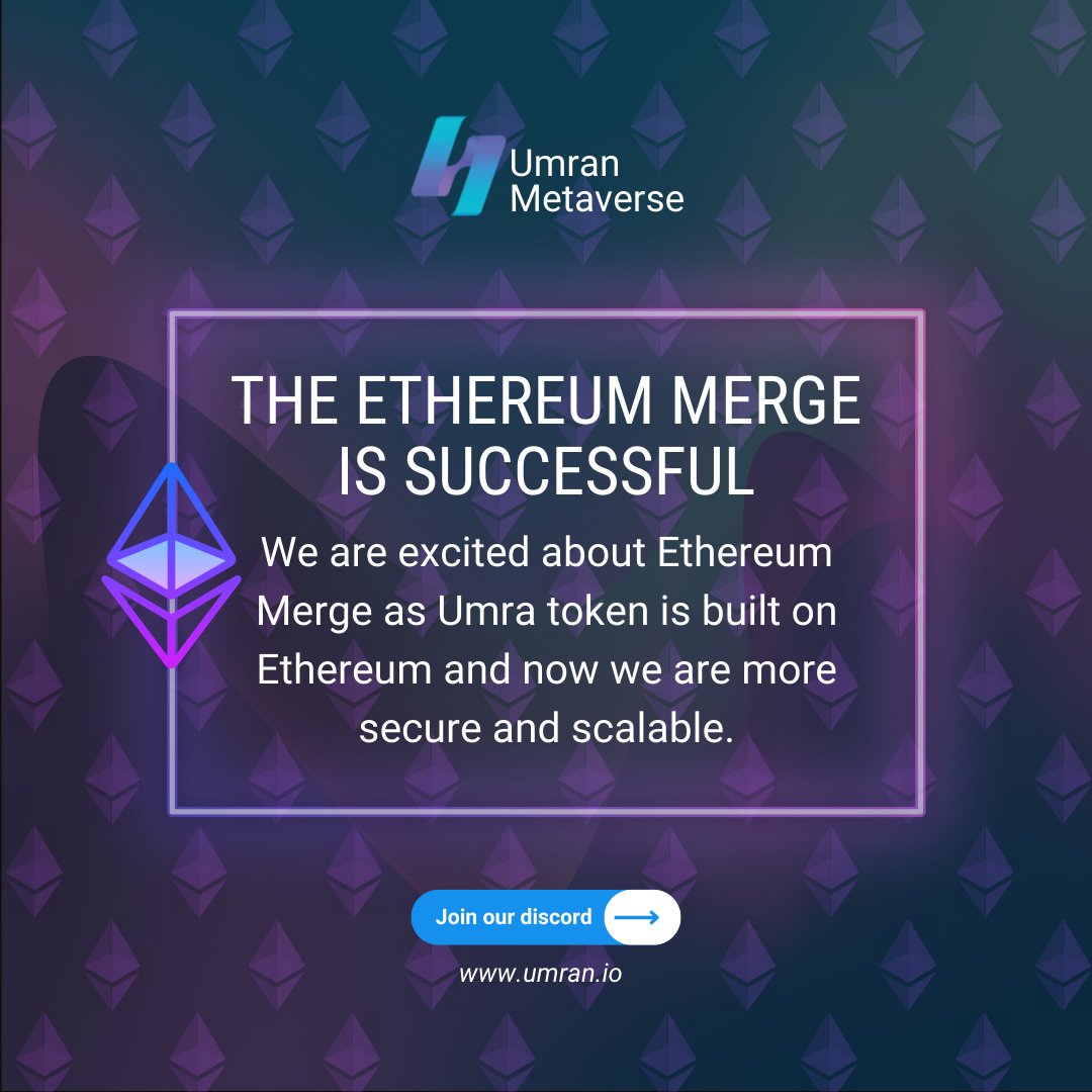 umranmetaverse's tweet photo. We are having Ethereum Merge party!!! 🎉🥳
Are you?

Join our discord!
https://t.co/2UwdZtYiqu

#Umran  #Metaverse #web3 #NFTCommunity #PLAYTOEARN #BlockchainGaming #gamedevelopment #EthereumMerge #Ethereum #mergeday https://t.co/vBjiv3qa5x