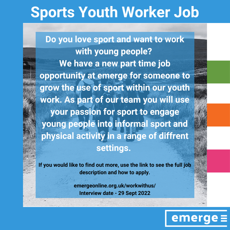 A new and exciting opportunity!
Click the link for more information and please share with anyone you think might be interested!
Thank you!
emergeonline.org.uk/workwithus/