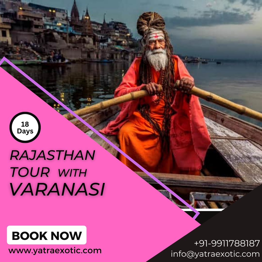 ExoticYatra's tweet photo. Rajasthan Tour With Varanasi

#rajasthantourism #varanasitourism #incredibleIndia

The 18 days India tour will let you explore Delhi, Varanasi, Sarnath, Agra, Fatehpur Sikri, Jaipur, Chittorgarh, Udaipur, Ranakpur, Jodhpur, Jaisalmer, Bikaner, &amp; Mandawa.

https://t.co/UuiX5fgrPA https://t.co/xFCvH2SsOZ