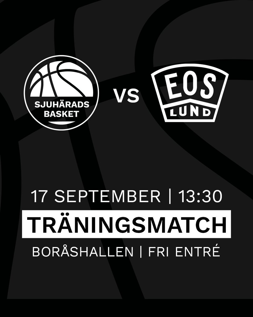 På lördag är det dags för träningsmatch mot <a href="/eos_lund/">Eos Basket, Lund</a> ! 🔥 

Första matchen för säsongen på hemmaplan så missa inte detta 🤩 Fri entré i Boråshallen, vi ses där! 

Uppkast 13:30 🕐
