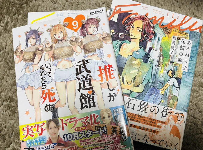 推し武新刊でてるの気づかなかった!買った!!あと隣に置いてあった本がグラナダで暮らす話って書いてあったので思わず買った 