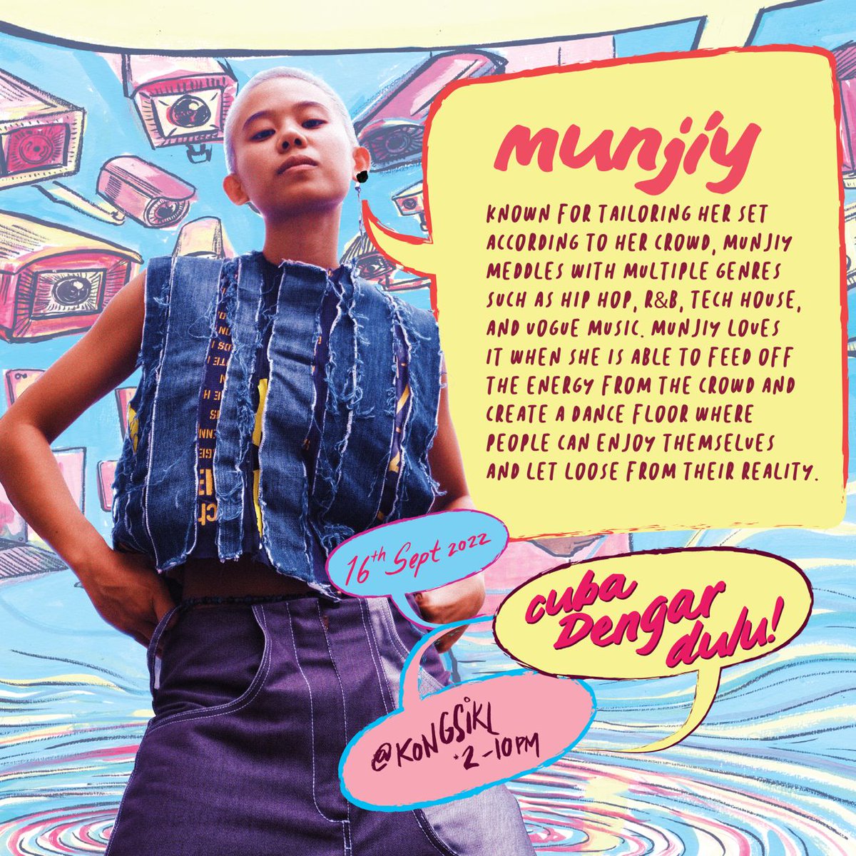 ProjekDialog's tweet image. Want some Chill Lo-Fi beats to party to? DJ Munjiy gotchu covered!
Specializing mixes in Hip-Hop, R&amp;amp;B, and Soul, Munjiy&apos;s got a playlist for everyone! See you on the dancefloor tomorrow at #cubadengardulu!

#projekdialog #article19 #malaysiaday