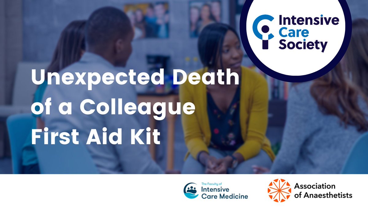 Today we’re proud to launch our Unexpected Death of a Colleague First Aid Kit, developed by @DrJulie_H in collaboration with @Assoc_Anaes & @FICMNews. It’s been designed to support staff of all professions in the event of an unexpected death in the team. bit.ly/ICSToolkit