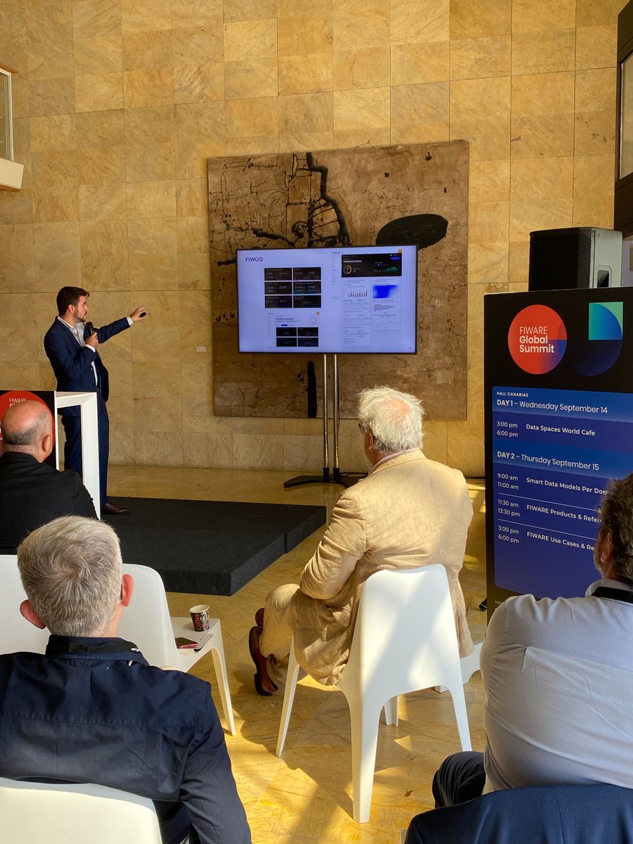 FIWOO_Platform's tweet photo. It's our turn! 

Our CEO is participating in the @FIWARE Products and References sessions with a talk called 'The interoperable solution of @FIWOO_Platform  for @aytoalcazar'. 

We leave you some pictures of the moment!

#SmartSolutions #Products #SmartCities #IoT #OpenSource https://t.co/5sR5sNFEcm
