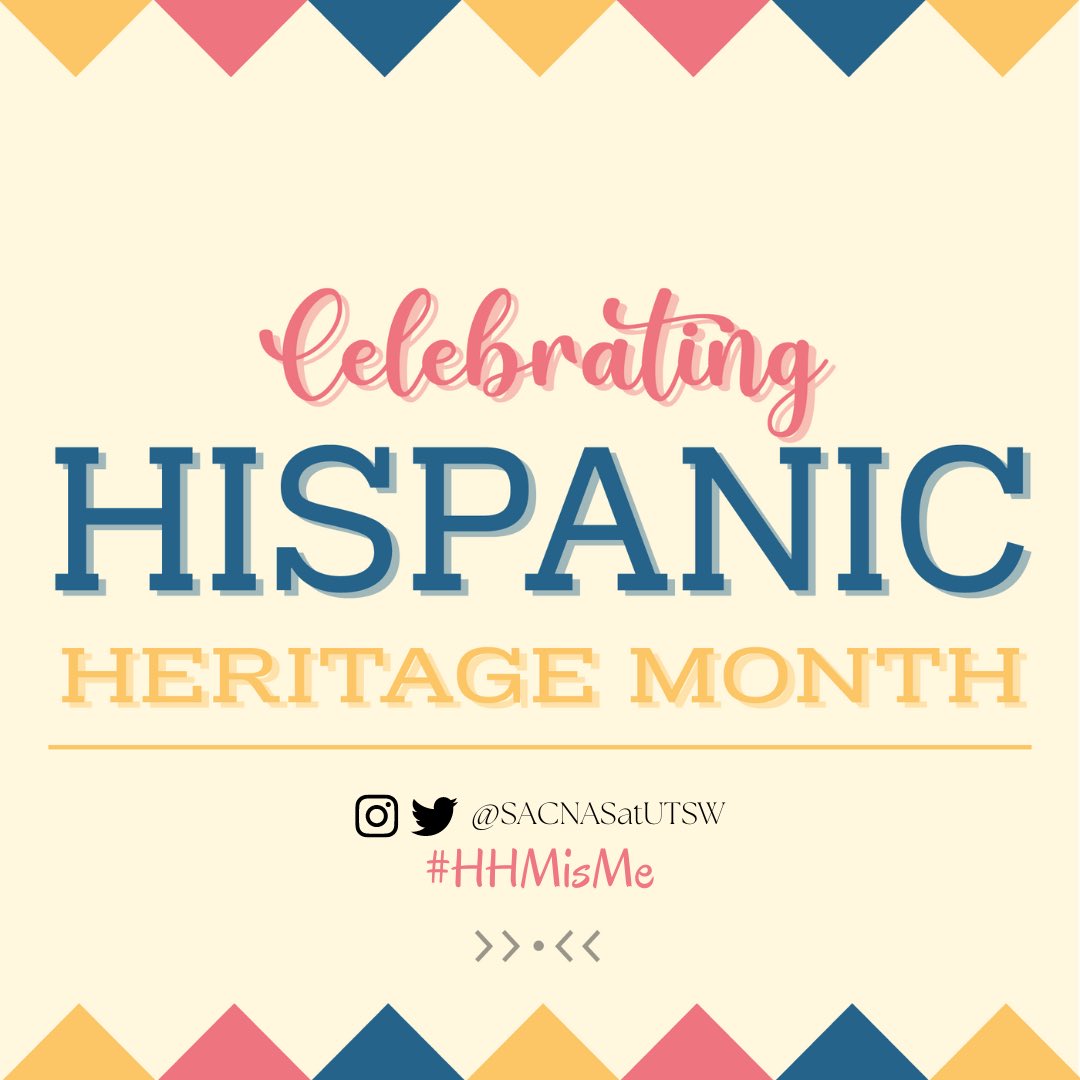 SACNASatUTSW's tweet photo. #HispanicHeritageMonth starts today!! HHM is from Sept 15 - October 15.                                       

Check our thread below 👇 to see the significance of HHM and plans we have for this month! #HHMisMe https://t.co/Fz3sVP9GXm