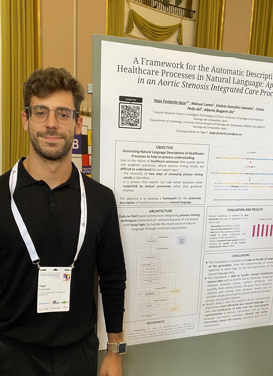 Yagouus's tweet photo. Very happy to have presented a poster in the Journal First track of the @BPMConf. This allowed me to share with the whole BPM community our work originally published in the Journal of Biomedical Informatics. @citiususc 
It’s open access, check it out! 🤓https://t.co/gqNETIxcRg https://t.co/mp7X4xEMcT