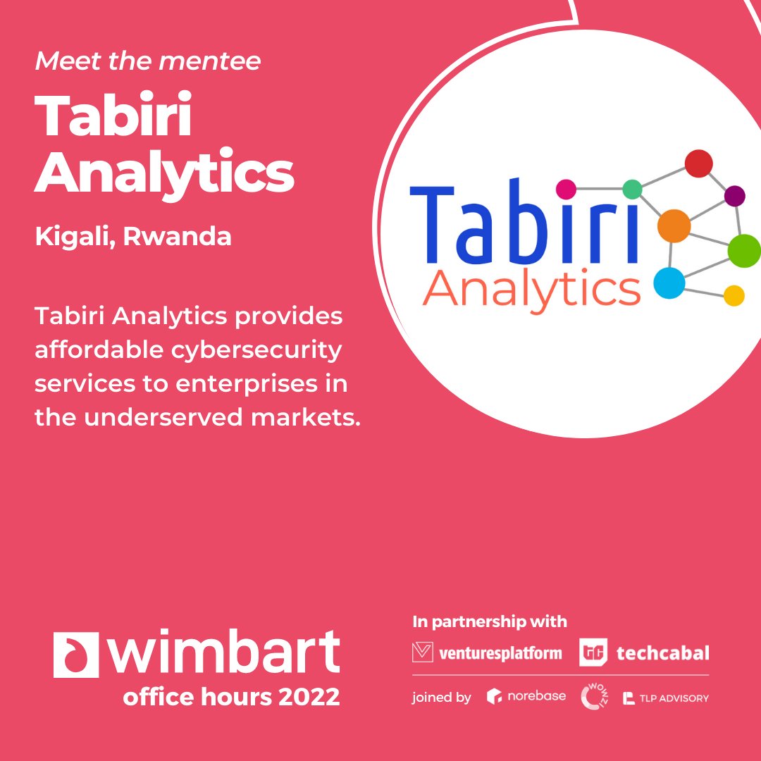 Wimbart's tweet photo. #WimbartOfficeHours4 #WOH4 #Meetthementees #Successful

@Pavehqafrica - Edtech 
@tabirianalytics - Cybersecurity 
@Arteri_Africa - Healthcare
@qiribu - Financial Services https://t.co/HPyzOwg9Lk