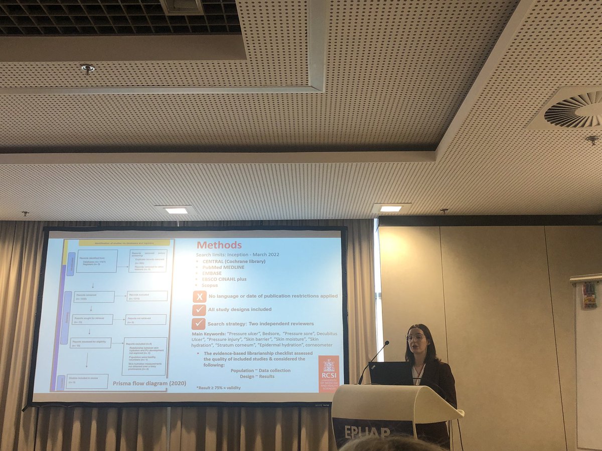 Great presentation from PhD scholar @HannahJEWilson on “Skin hydration measurement and the prediction of the early development of pressure ulcers among at risk adults” @SWaTRCSI @EPUAP1 @ZenaMoore5 @avsar_p @tocon @aglecia @LindaElizNugent @DeclanPatton3 #epuap2022