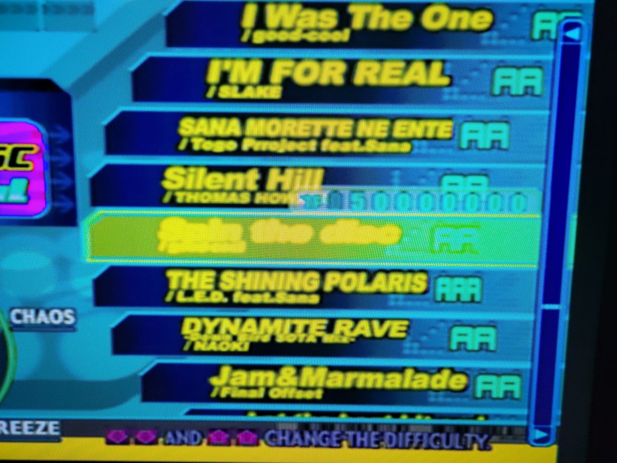 Seventh_Mix's tweet photo. Played #DDRMAX on #PS2. Picked up perfect full combos for a few songs. Also got #PFC on Spin the Disc, but it doesn't give the AAA mark. Found out there's a glitch in that song that doesn't register the last freeze arrow as an OK. https://t.co/NncxGwNK9V