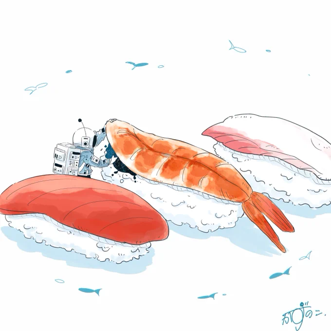 わさびより宇宙で食べたい宇宙飛行士#イラスト 