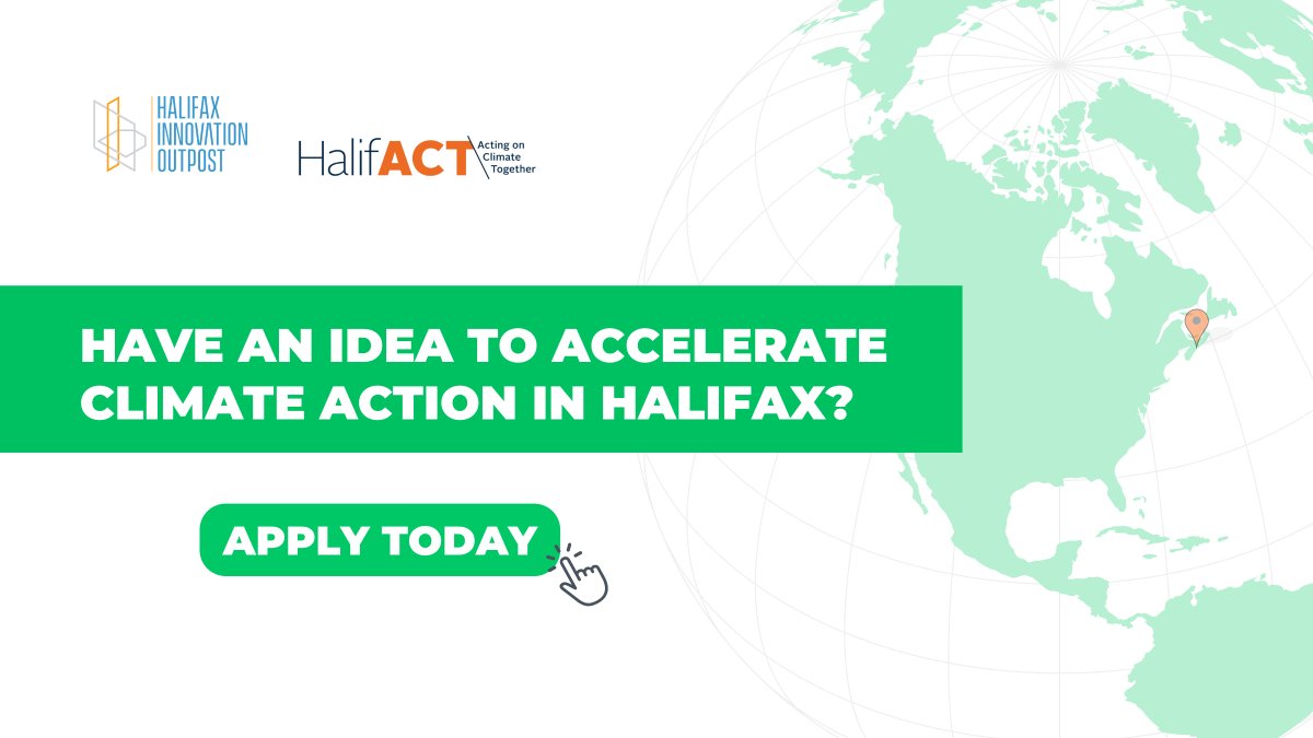 hfxinnovation's tweet photo. Take action on #ClimateChange in HRM!
Teams are invited to apply for the Climate Action Challenge aimed at accelerating climate actions in Halifax. #HfxClimateAction
Applications close Oct. 7. Learn more https://t.co/KHNLWjWp3o https://t.co/Sly88XlrwW