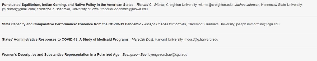 And in our final panel Sunday morning at 10am, we turn to State Policy Pre- and Post-COVID. #statepolitics.