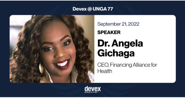 FinancingAllian's tweet photo. We are excited to have our CEO @AngelaGichaga  participate in this event hosted by @devex in NY City for #UNGA77. She will be speaking on Closing the gap: Global health financing for impact and scale on Wednesday, Sep 21st, at, 15:33 ET
Register below: 👇 https://t.co/5fm3qbt6ph https://t.co/BJ2xffgyKC