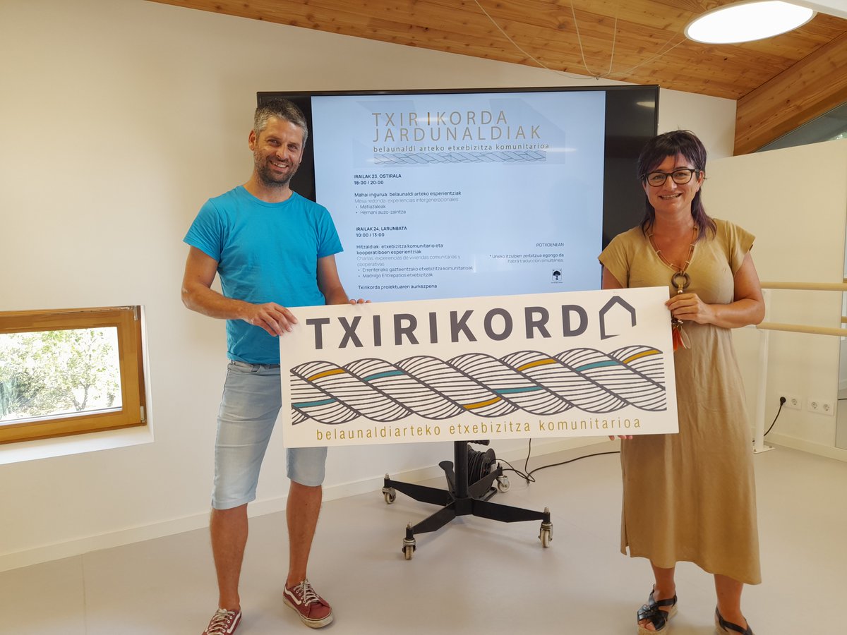 #Txirikorda jardunaldiak aurkeztu ditugu gaur, belaunaldi arteko etxebizitza komunitarioa ireki aurreko lan saioak:

👉irailaren 23an eta 24an izango dira, Potxoenea kultur etxean.

Albistea: labur.eus/ToLfR