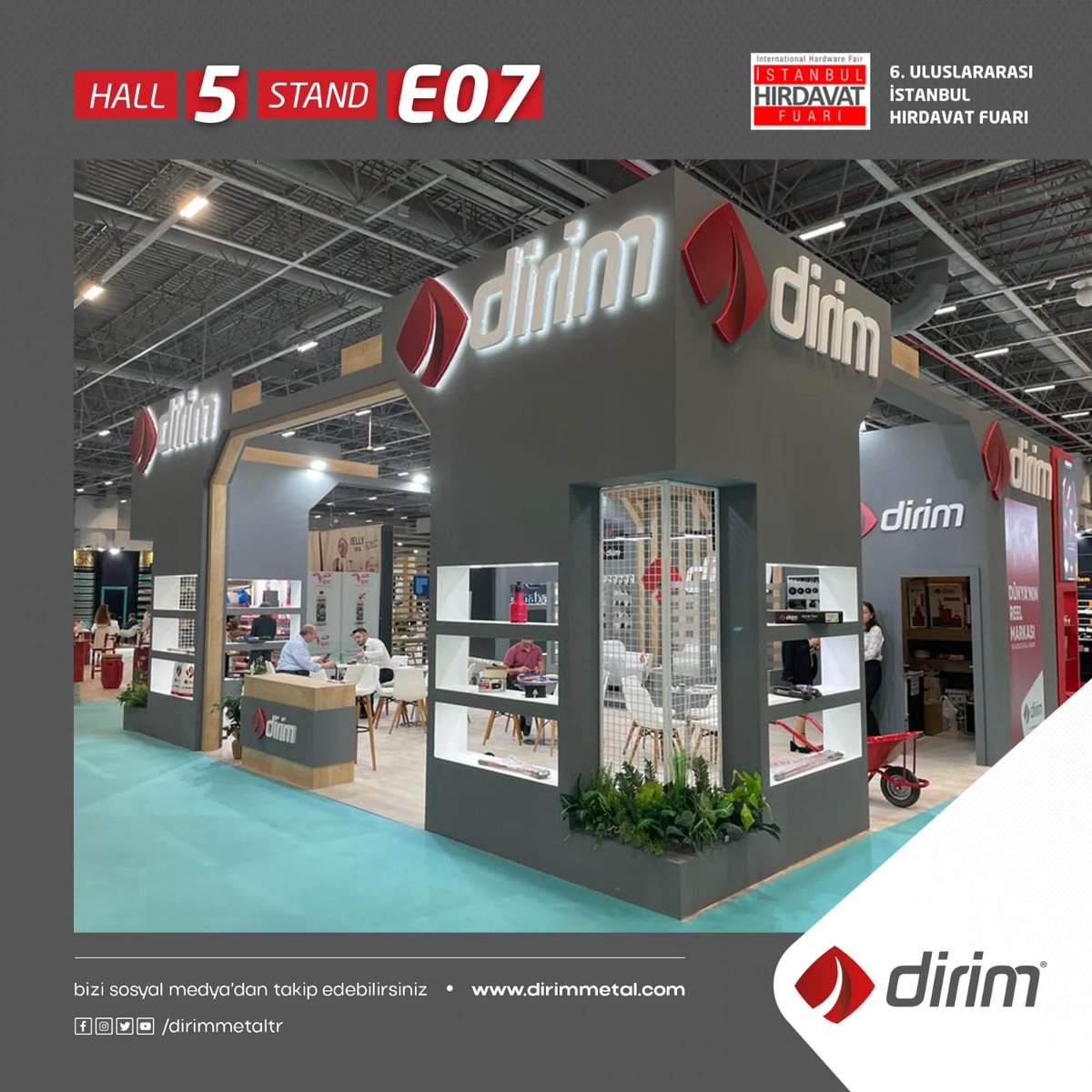 DirimMetal's tweet photo. 6.Uluslararası İstanbul Hırdavat Fuarında yerimizi aldık. 5-6-7 Salonlarında, E-07 nolu standımıza bekleriz.
#dirim #istanbulhırdavatfuarı #hırdavat https://t.co/cxEkKZWNEw