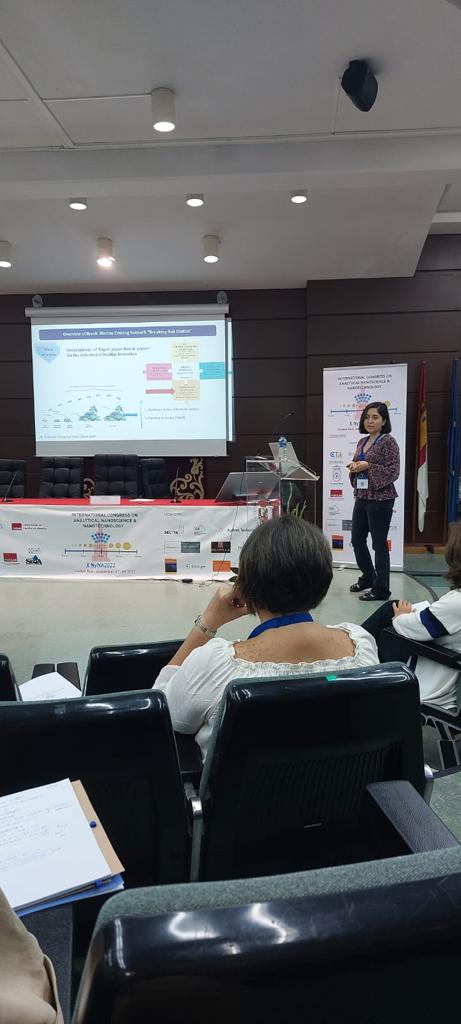 breakbiofilms's tweet photo. Our dear #breaker @bazsefidpar at the International Congress on Analytical Nanoscience and Nanotechnology #NyNA2022 presenting her work on detecting #biofilms ๐๐ฌ๐
#breakbiofilms #spreadthescience #MSCA #H2020 https://t.co/iTFpvm9bEb
